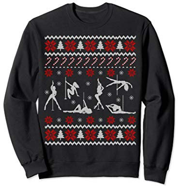 Funny Pole Dance Ugly Christmas Sweater Dancing Xmas Gift Sweatshirt