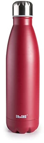 IBILI Botella termo doble pared granada 500 ml, Acero Inoxidable 18/10, Doble pared, Reutilizable
