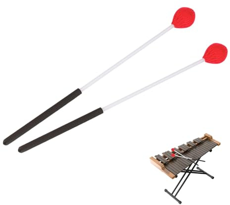Marimba Schlägel, 36x3cm/14,2x1,2 Zoll Wollkopfschlägel Schlagstöcke Glockenschlägel Gummi Xylophonschlägel Schlagzeugstöcke Percussion Schlägel für Xylophon Glockenspiel Holzblock Glockenspiel