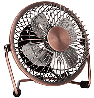 Ventilatore da Tavolo 5.5in Desk USB Mini Ventola Portatile Portable Vintage Metal Refrigeratore Ventola Raffreddamento Muto Tranquillo tavolo piccolo Ventola da tavolo con accensione / spegnimento, p