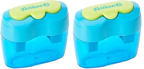 Pelikan 700702 Doppel-Anspitzer Flower Blau, 1 Stück (Packung mit 2)