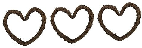 Warmhm 3stücke Herzkranz Aus Natürlichem Rattan Großer Weinrebenkranz Für Hochzeiten Dekoration Und Weihnachtsfeiern Handgefertigter Herbstlicher Wreath Für Kreative Bastelideen