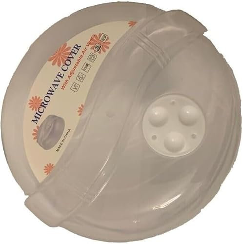 PEBBLE HUG Microwave Food Plate Dish Cover BPA Free & Dishwasher Safe, Kitchen Cooking Vented Handle Clear Lid, Easy Grip Handle, Versatile Usage, For Plates and Bowls (6 Pcs)