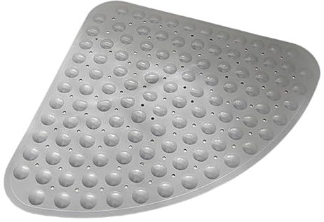 ForceRoute rutschfest Dreieckig Duscheinlage,Weiches PVC Gebogen Dreieckig Duschmatte,Mit SaugnäPfen,Mit AbflusslöChern,Weicher Textur,Viertelkreis,Komfort,FüR Dusche Dreieckiges Badezimmer,Badewanne