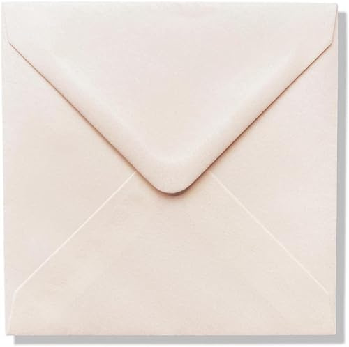 Cards & Crafts Luxuriöse Quadratische Briefumschläge - 15 x 15 cm - 110 g/m² - 100% FSC (Cremefarben, 100)