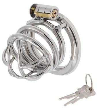 Peniskäfig Sexspielzeug für Männliche Penisübungen Keuschheitskäfig Herren aus Metall mit Unsichtbarem Schloss und 2 Schlüsseln Chastity Cage für die Zurückhaltung von Männern (Large,50mm)