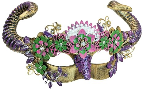W WIDMANN MILANO Party Fashion - Widder Augenmaske mit Hörnern | Tiermaske mit detailreichem Design, Accessoire für Karneval, Mottopartys, Fantasy- und Tierkostüme
