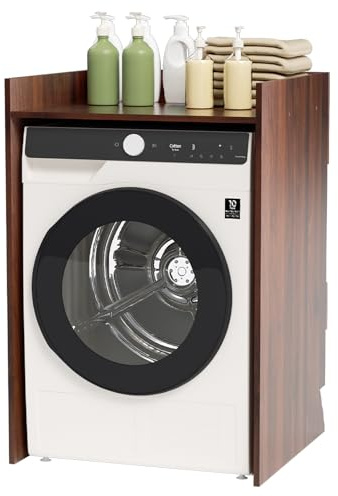 Eulenke Waschmaschinenschrank für Waschmaschine Wäschetrockner, Waschmaschine Trockner Schrank, Waschmaschinenschrank Überbauschrank, Waschmaschinenregal, Badezimmermöbel 66x97x48cm (Retro Eiche)