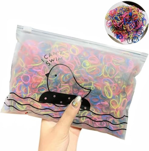 rubber band, hair band, hair elastic for Kids, 1000 Pieces, Candy Colours, Black, Small, Elastic Rubber Bands, elastic band, hair tie,hair styling