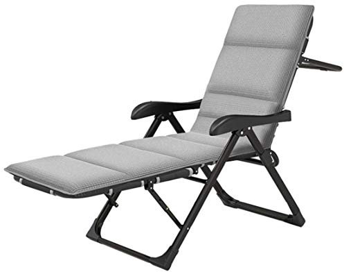 Lounge-Haushaltsprodukte, Sonnenliegen, Terrassen-Loungesessel, grau, verstellbare, klappbare Liegestühle, atmungsaktive Liegestühle für den Außenbereich mit Kissen für Terrasse, Wintergarten, Garten,