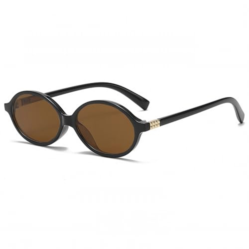 Long Keeper Retro Ovale Sonnenbrille 90er Style Vintage Sonnenbrille Schmal Oval Kleine Sonnenbrillen für Damen Herren Mode Oval Rund Brille mit UV400 Schutz