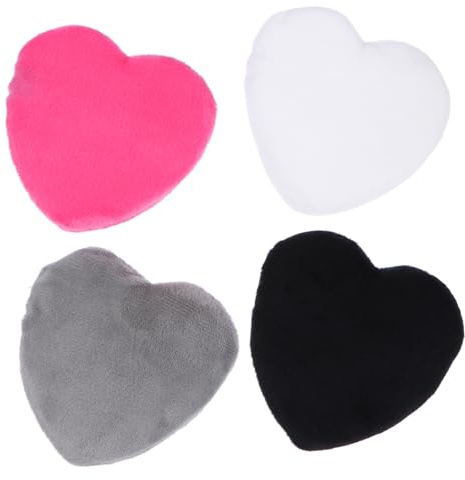 Beavorty Herzförmige Puderquaste Aus Reiner Baumwolle 4 Stück Mit Riemen Wiederverwendbarer Kosmetik Schwamm Für Flüssiges Und Trockenes Make up