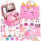 Maquillage Enfant Fille, Malette Maquillage Enfant Lavables pour Filles avec Vernis à Ongles, Rouge à Lèvres Salon de manicure Les Cadeaux d'anniversaire de Noël Jouet pour Filles 3 4 5 6 7 8 9 10 ans