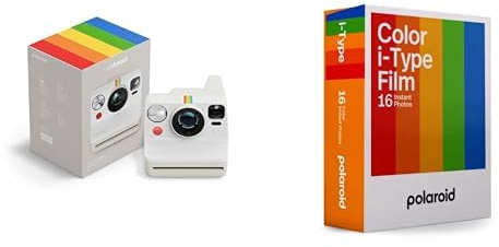 Polaroid - Now Gen3 - Fotocamera istantánea + Color Film (16 películas) - Blanco