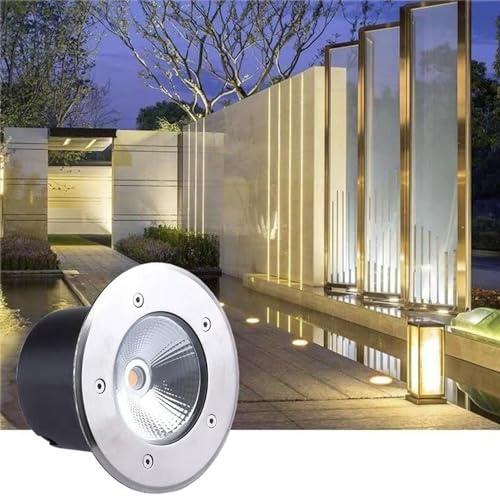 DUOAZJL Foco Empotrable Al Aire Libre - Luces Led Suelo, Foco empotrable en el suelo LED para exteriores, Focos en el suelo, Lámpara de pie IP67 para jardín empotrable(Warm White,30W(AC85-265V))