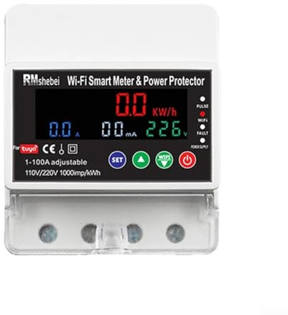 Interruptor WiFi con control remoto para Tuya 100A con activación por voz y opciones de monitoreo en tiempo real