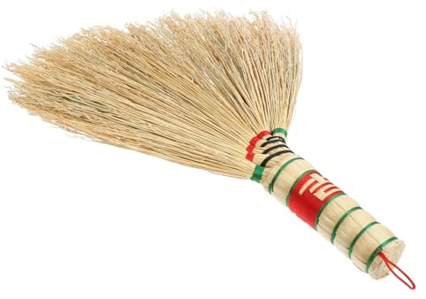 Anneome Balai à Main en Sorgho Naturel Mini Balai De Bureau Fait Main Tissé Artisanal Outil De Nettoyage pour Bureau Et Maison Compact Polyvalent