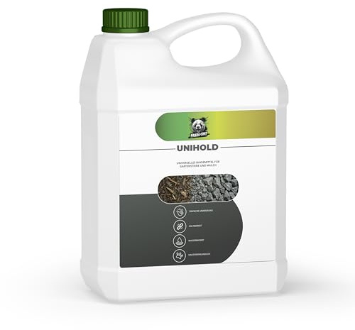 Pandacoat UNIHOLD – Universeller Bindemittel für Gartensteine & Mulch | Haustierfreundlich, Wasserbasiert, Einfache Anwendung | Langlebiger Landschaftskleber (1L / 5L / 10L)