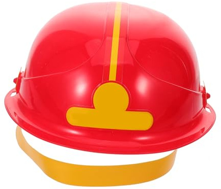 BESPORTBLE Feuerwehrhelm Kleiner Roter Feuerwehrmann Helm Sicherer Kunststoff Bauhelm für Jungen Feuerwehr Kostüm Zubehör für Rollenspiele und Faschingspartys