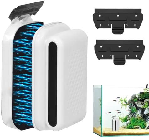 Ruioomeep Aquarium Scheibenreiniger Magnet,Aquarium Glasreiniger,Upgrade Starke Magnet Scheibenreiniger für Algen Reinigung mit 2 Abnehmbarem scrapers für Fischglasbecken (M für 6-10mm Dicke)