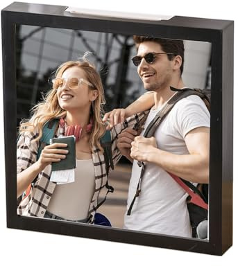 Qoukonao Caja de Sombra con Ranura – Marco de Fotos – Marco de exhibición de entradas para Aventura en la Playa, Boda, Concierto, Sala de Estar, apartamento, Vacaciones