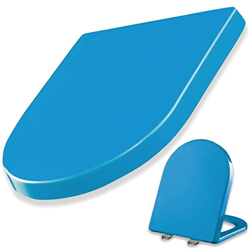 Soft Close Toilet seat, D Shaped Soft Close Quick Release with 360 Adjustable Hinges for Easy Clean, Plastic Loo Seat for Bathroom, Polypropylene Material