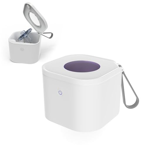 Portable Schnuller Sterilisator, Baby Sterilisator für Schnuller, UV-Sterilisation Box für Schnuller, Sterilisation in 3 Minuten, Typ-C wiederaufladbar