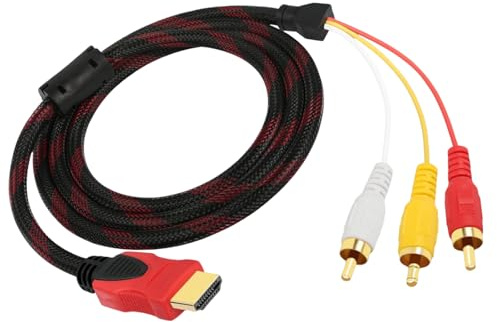 MejaRizon HDMI auf 3RCA Adapter 1,5m, HDMI zu RCA Konverter Chinch Kabel, TV, Projektor, DVD, Home Cinema & Streaming Devices, RCA Kabel für Heimkino, 1080p HD Audio Video Übertragung