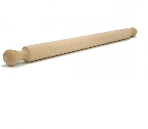 mille idee Mattarello in Legno di Faggio Naturale con Manici – Stendipasta Professionale per Pasta Fresca, Pizza, Focaccia e Dolci – Legno Non Trattato, Resistente e Facile da Pulire (70cm)