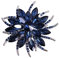 Merdia Anstecknadel für Blumen, für Frauen, Braut, Kristall, Blau, kristalle, Cristal
