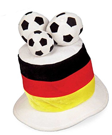 KarnevalsTeufel.de Fußballhut Fan Deutschland, Fahne, Fußball, Plüschhut