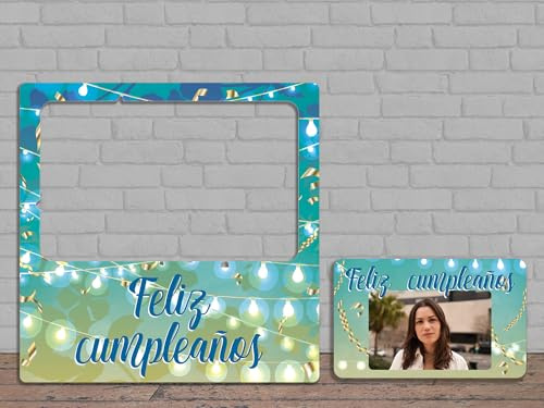 Oedim Photocall + Cartel Feliz Cumpleaños 100x100cm, 79x49cm, Detalles Cumpleaños, Eventos o Celebraciones puntuales, Ventana Troquelada, Photocall Divertido