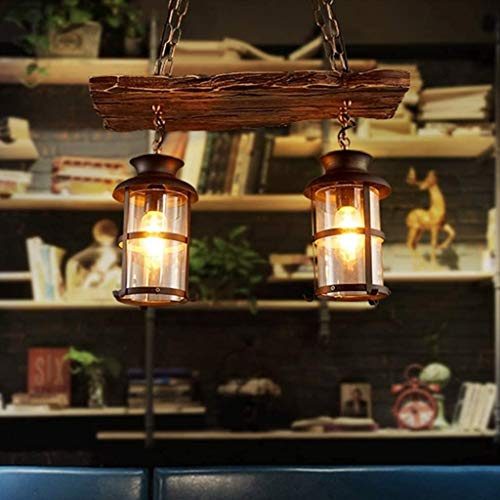 Lampadario A Sospensione Luce Retrò Vintage Luci Pendenti in Legno Metallo Lampadario Nera Altezza Ciondolo Regolabili Plafoniera E27 Industriale Per Sala Pranzo Cucina Lampada Del Caffè Ciondolo