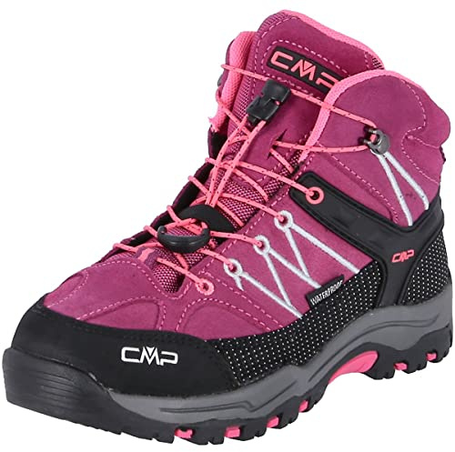 CMP Unisex Kinder Kids Rigel Mid Trekking Shoes WpTrekking-Schuhe | Clima Protect, rockene Füße, atmungsaktiv, griffige Sohle, schnelles Schnüren, stabiler Knöchelhalt, Lederschuhe, Outdoor