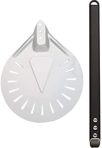 Pizza Peel with Detachable Long Handle for Easy Storage 7/8/9'' Round Pizza Paddle for Baking Homemade Pizza Bread (8inch 40cm Handle)