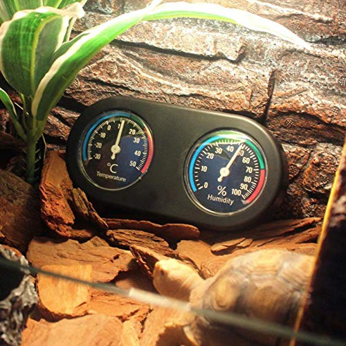 Hygrometer Humidity Meter, Reptile Hygrometer,Temperature Humidity Meter, Reptile Thermometer Vivarium Thermometer Round Shape Hygrothermograph,No Battery Required for Pet