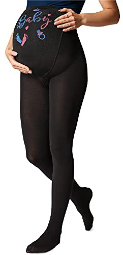 Be Mammy Dam Moderskap Strumpbyxor 150 DEN BE-1122 (Svart Mönster-002, S)