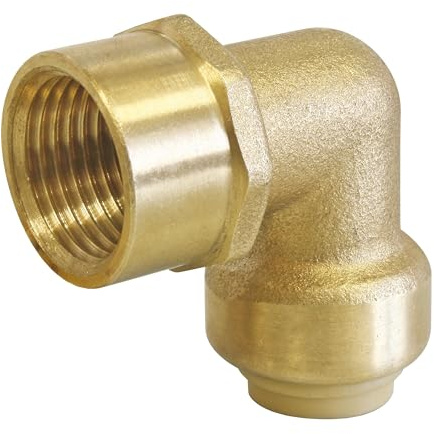 SOMATHERM FOR YOU, Coude laiton à clipser pour tubes cuivre, PER ou multicouche Ø14 mm, femelle 15/21, montage rapide sans outil, idéal plomberie, chauffage, sanitaire | Changez de direction instantanément grâce à ce coude à clipser, montage rapide sans outil.