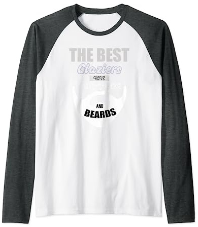 Glazier beards tattoo, windows glass fixer men Raglan Baseball Tee