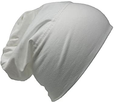Hätta bomull bandana hijab huvud sovmössa under halsduk ben huvudduk turban stretchig mössa cancer hår skydd patienter vård hatt, Vitt, one size