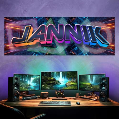 tjapalo vr213 Xtra-Robust Gamer Poster mit Namen Wandbild Gaming Zimmer cooles gamer wandtattoo junge name Gamer Bild für die Wand Poster für Teenager, Größe: B70xH24cm