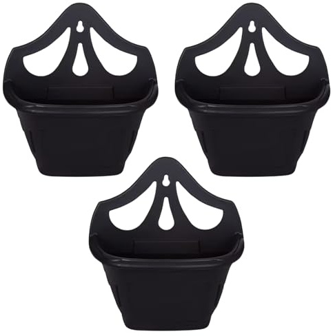 ACCURATE 31cm Venetian Wall Planter | 3Pk Wall Plnater | Ideal for Indoor and outdoor decorative - Black