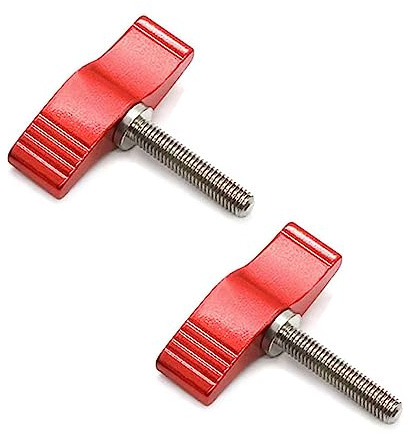 M6x20mm Schrauben mit Griffen Rändelschrauben Flügelschrauben Knopf Einstellbarer Rändelschraube 2 Stück (Rot, M6 x 20 mm)