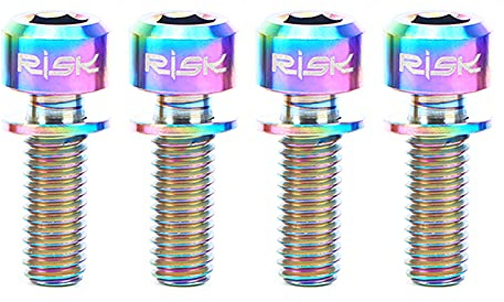 HUIOP 4PCS M6×18/20mm Titanium Ti Bolts Screws for MTB Disc Brake Caliper with Adaptor Spacer,Titanium Screw