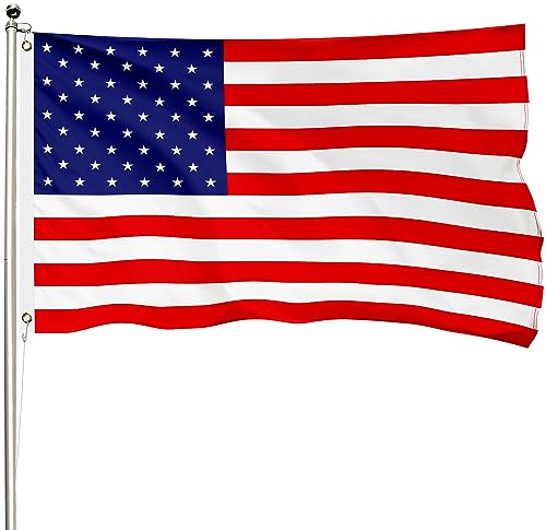 FSFLAG Drapeau américain 0,9 x 1,5 m, drapeau des États-Unis en polyester renforcé 400D avec deux œillets en laiton, drapeaux américains d'extérieur fabriqués à la main, résistant à la décoloration,