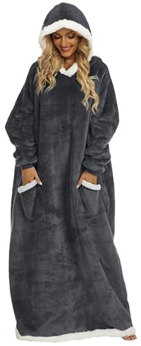 Rumicet Coperta oversize con cappuccio, grande coperta con cappuccio, comoda e portatile, con grande tasca per uomo adulto, regalo per gli amici della famiglia