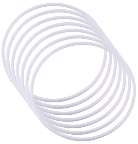 20 anelli acchiappasogni in plastica bianca, cerchi rotondi per macramè, ghirlande, anelli floreali, anelli da appendere alla parete, per matrimoni, centrotavola, cerchi rotondi, 16 cm