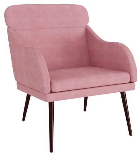 HETFTJN Lesestuhl Sessel Wohnzimmer Camping Sessel Lounge- & Cocktailsessel - Sessel Rosa 63x76x80 cm Samt für Schlafzimmer Büro Wohnzimmer Balkon