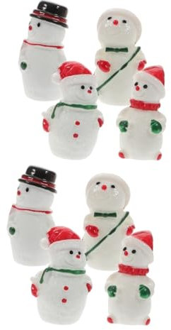 IMIKEYA 2sets Schneemann Figuren Dekorative Harz Mini Schneemann Statue Für Weihnachten Decor 8 Stücke * 2