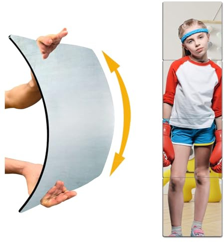 Fores Unzerbrechlicher Spiegel für Wand, Ganzkörperspiegel Kinder, 4 Stück, 25,4 x 25,4 cm, bruchsicheres Plexiglas, lange Spiegel